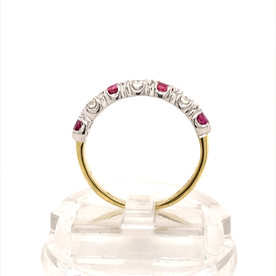 18K White & Yellow Gold Natural Diamond Ring - Image 3