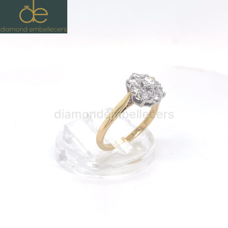 18K White & Yellow Gold Natural Diamond Ring