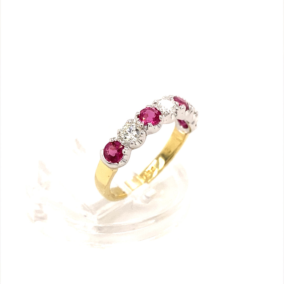 18K White & Yellow Gold Natural Diamond Ring - Image 5