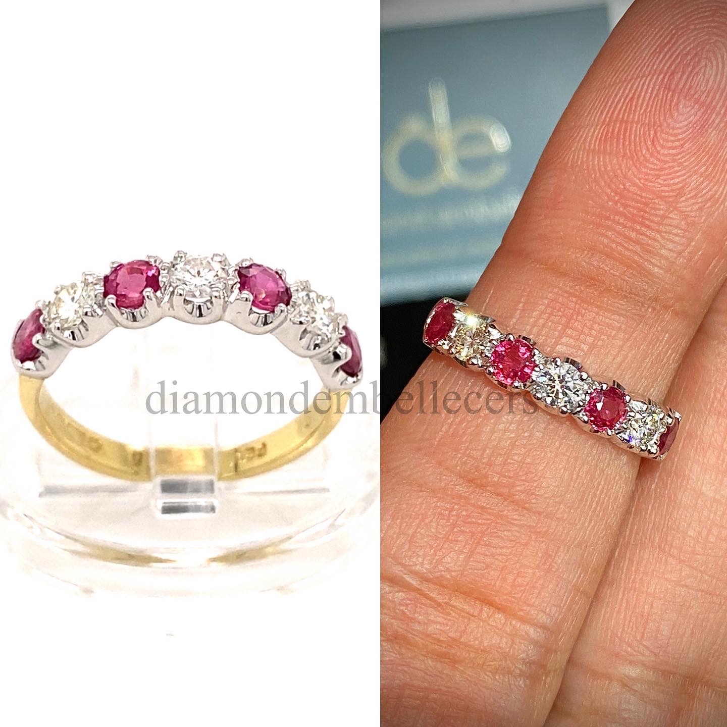 18K White & Yellow Gold Natural Diamond Ring - Image 7