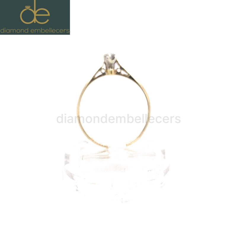 9K Yellow Gold Natural Diamond Ring