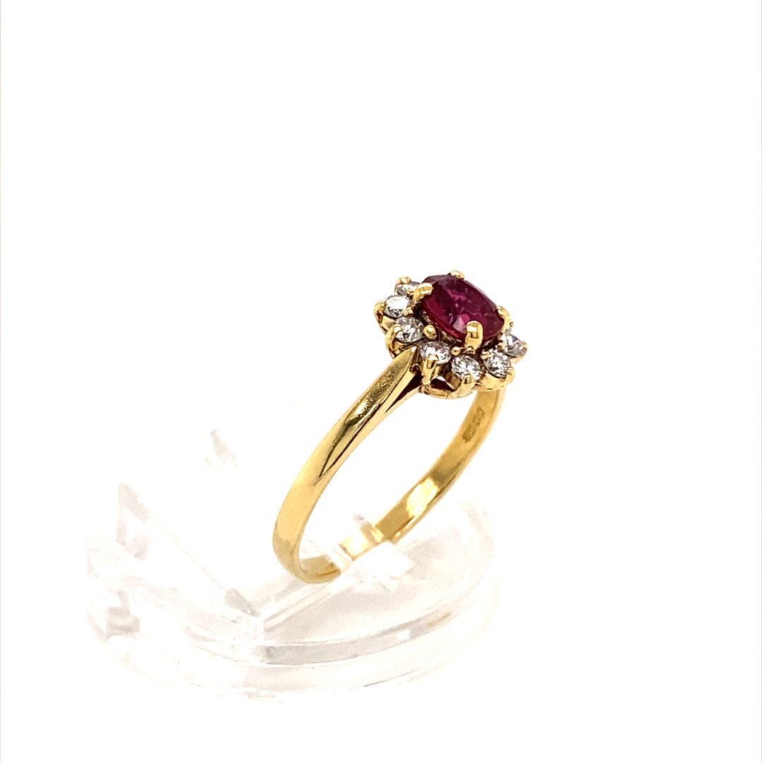 18K Yellow Gold Natural Diamond Ring - Image 4