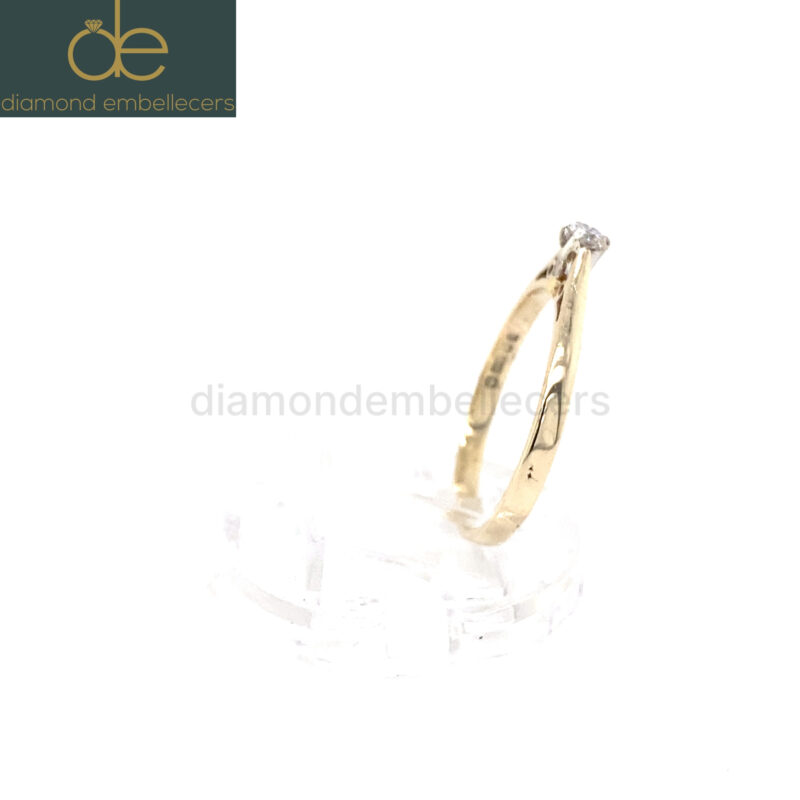 9K Yellow Gold Natural Diamond Ring