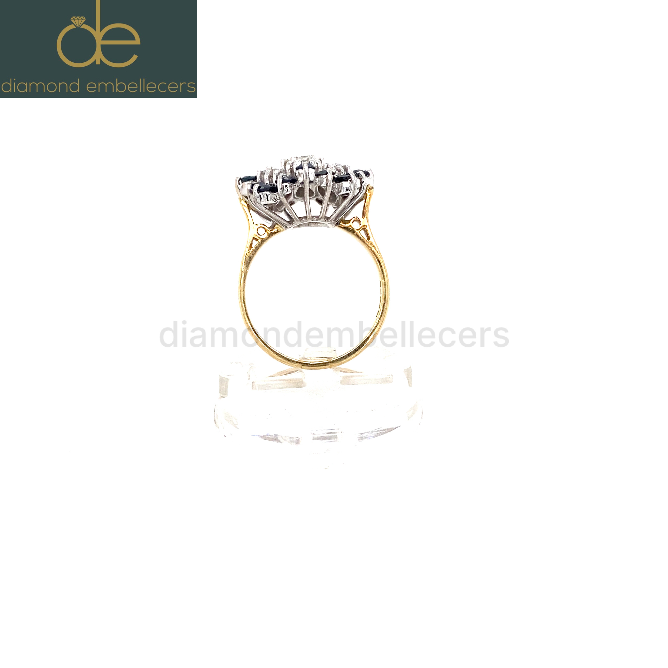 18K White & Yellow Gold Natural Diamond Ring - Image 4