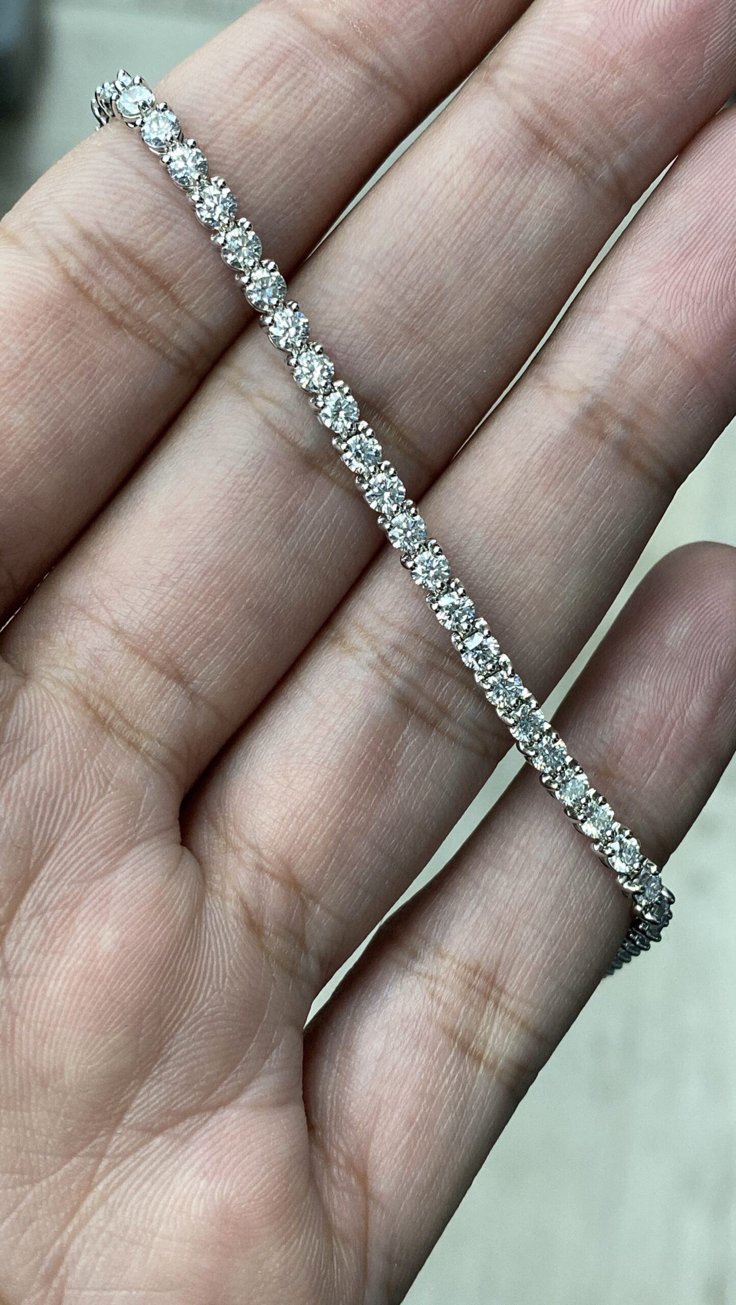 Platinum Natural 5ct Diamond Bracelet - Image 2