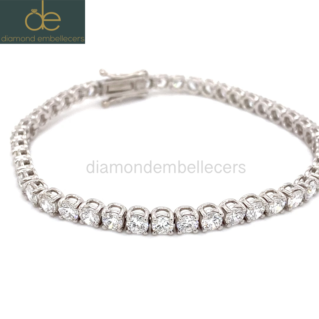 9K White Gold Natural 9.14ct Diamond Bracelet - Image 2