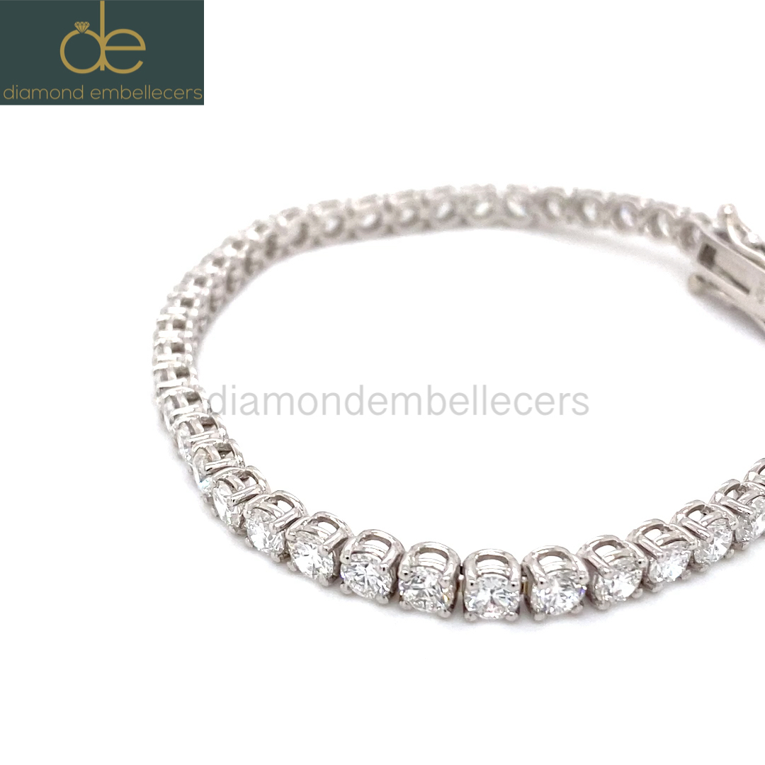 9K White Gold Natural 9.14ct Diamond Bracelet - Image 3