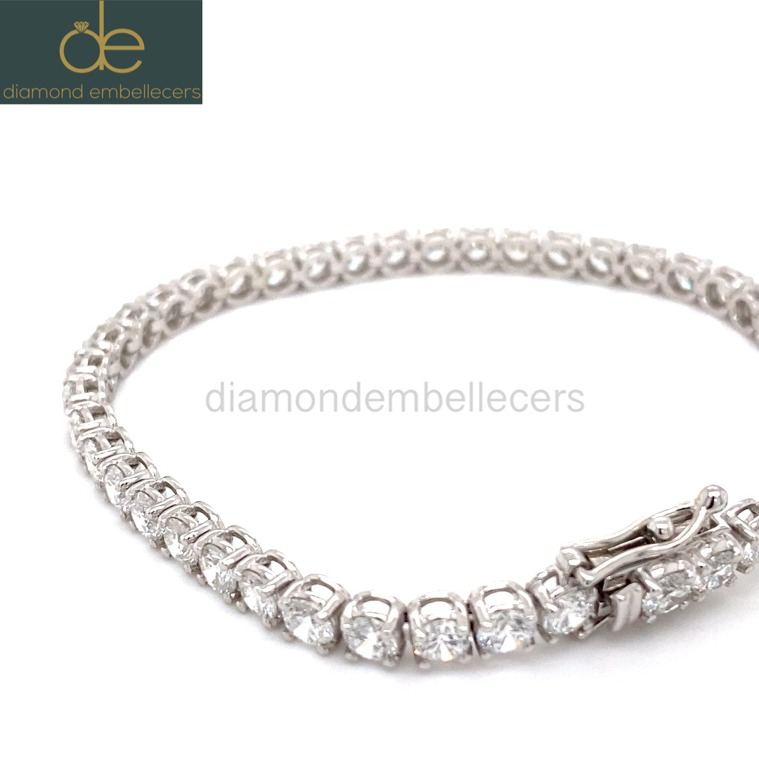 9K White Gold Natural 9.14ct Diamond Bracelet - Image 4
