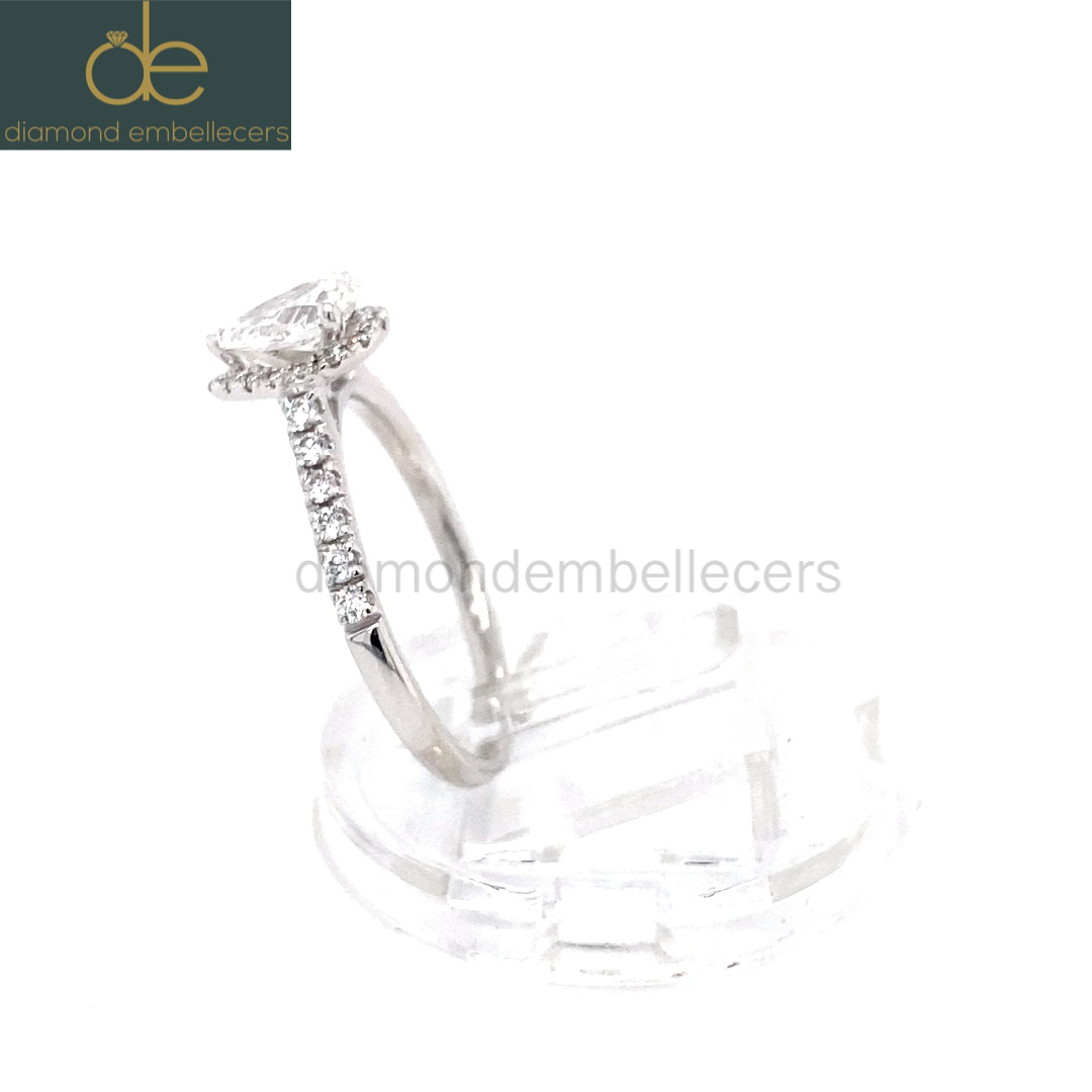 GIA Certified 18K White Gold 0.93ct Natural Diamond Ring - Image 4