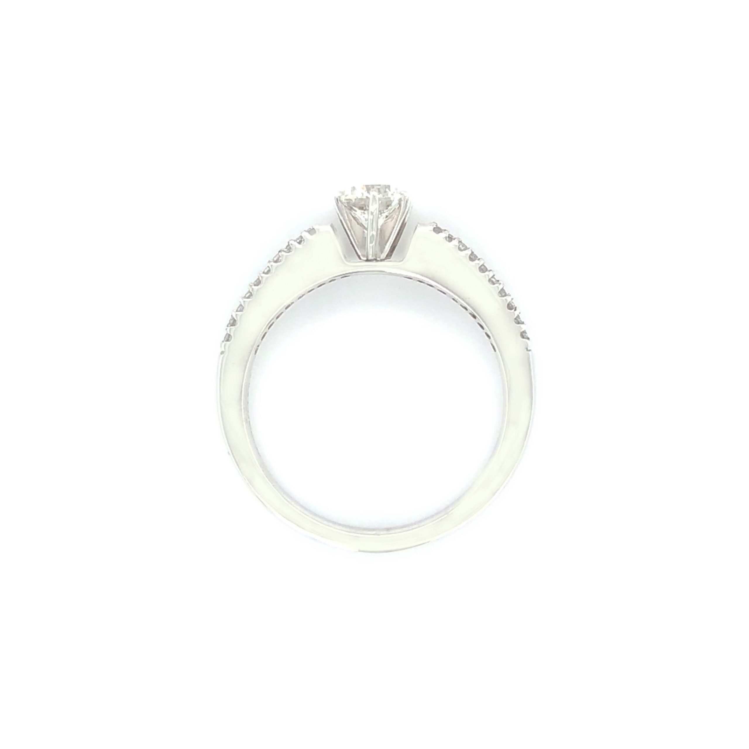 GIA Certified 18K White Gold 0.74ct Natural Diamond Ring - Image 4