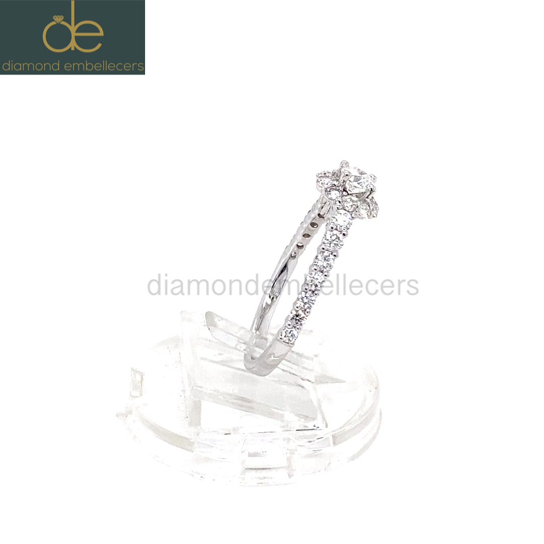 18K White Gold Natural Diamond Ring - Image 5