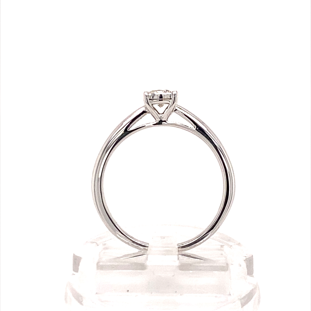 Certified UK Hallmarked White Gold 0.25ct Natural Round Brilliant Diamond Ring - Image 2