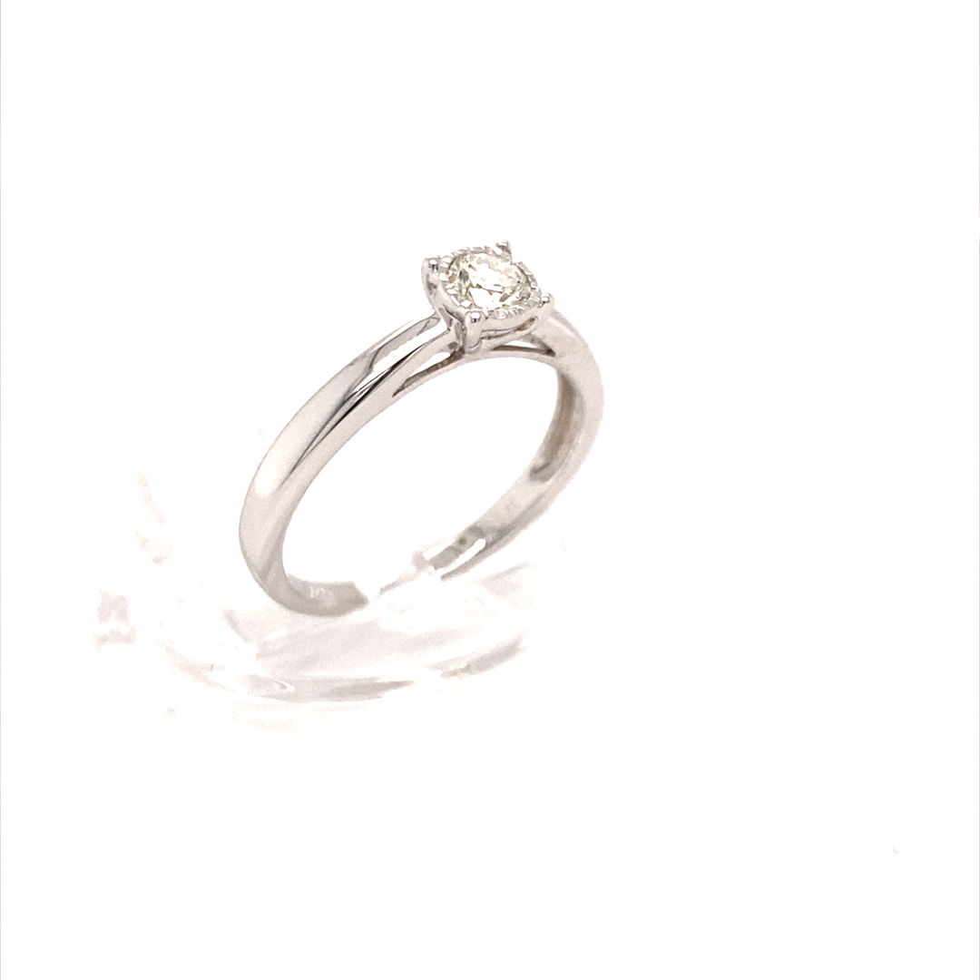 Certified UK Hallmarked White Gold 0.25ct Natural Round Brilliant Diamond Ring - Image 4