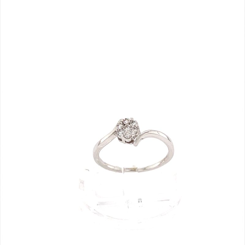 White Gold Natural Round Brilliant 0.20ct Diamond Ring