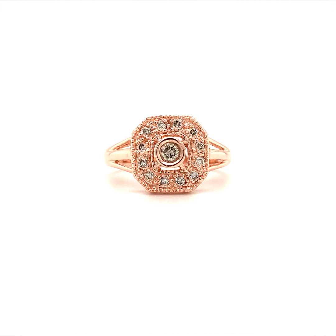 Rose Gold 0.25ct Natural Round Brilliant Diamond Ring - Image 4