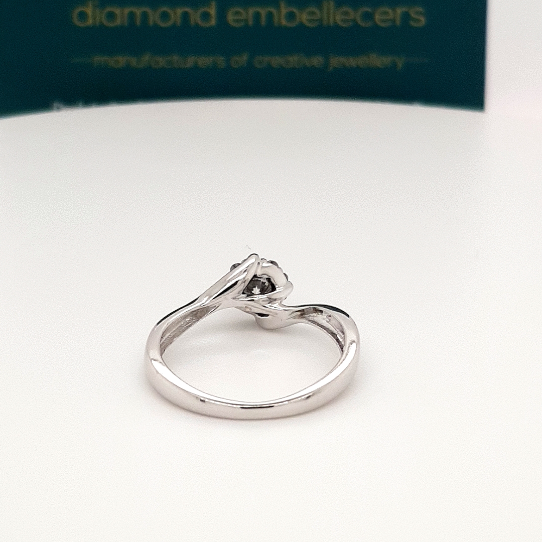 White Gold 0.20ct Natural Round Brilliant Diamond Ring - Image 3