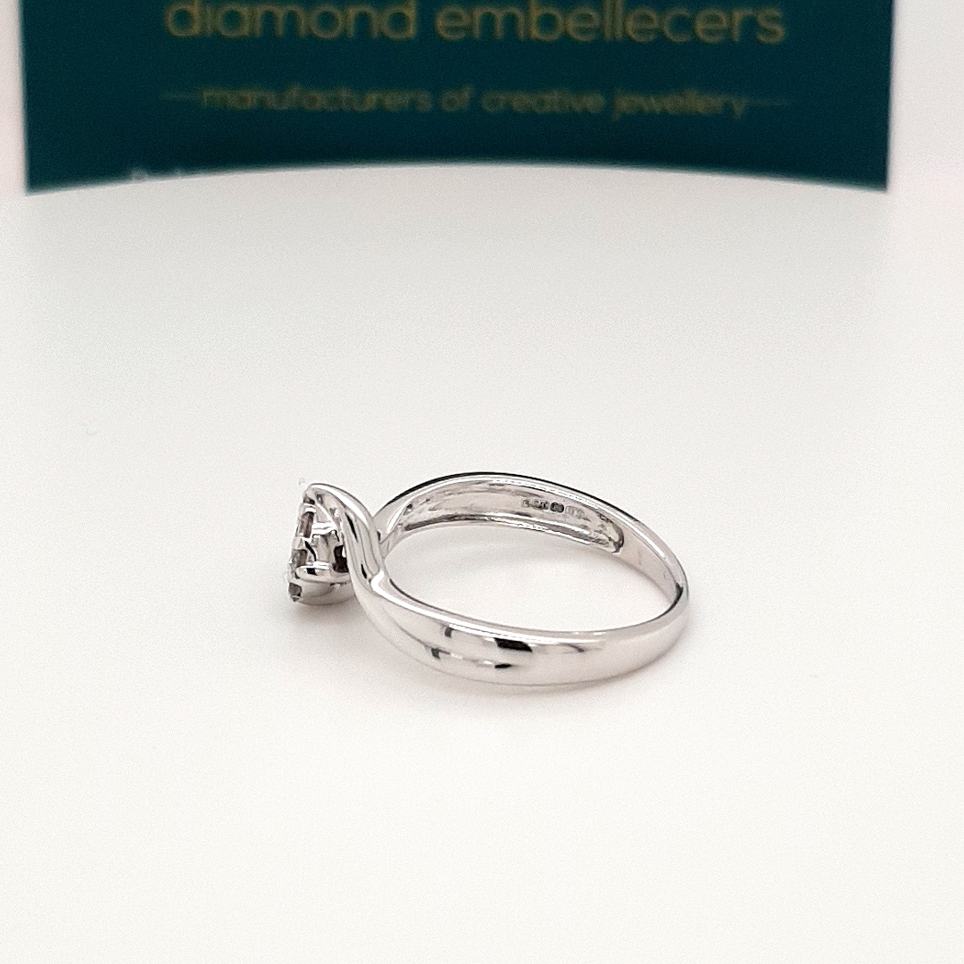 White Gold 0.20ct Natural Round Brilliant Diamond Ring - Image 5