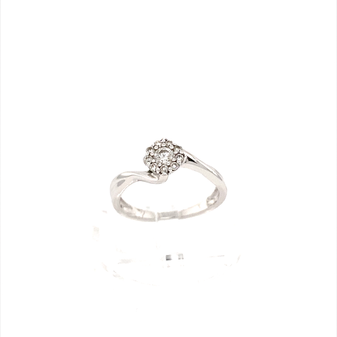 White Gold 0.20ct Natural Round Brilliant Diamond Ring - Image 8