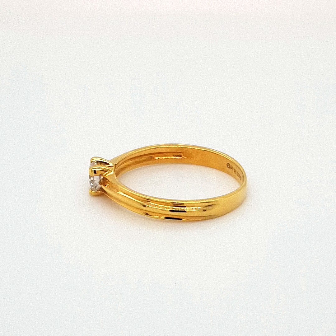 18K White Gold 0.25ct Natural Solitaire Diamond Ring - Image 7