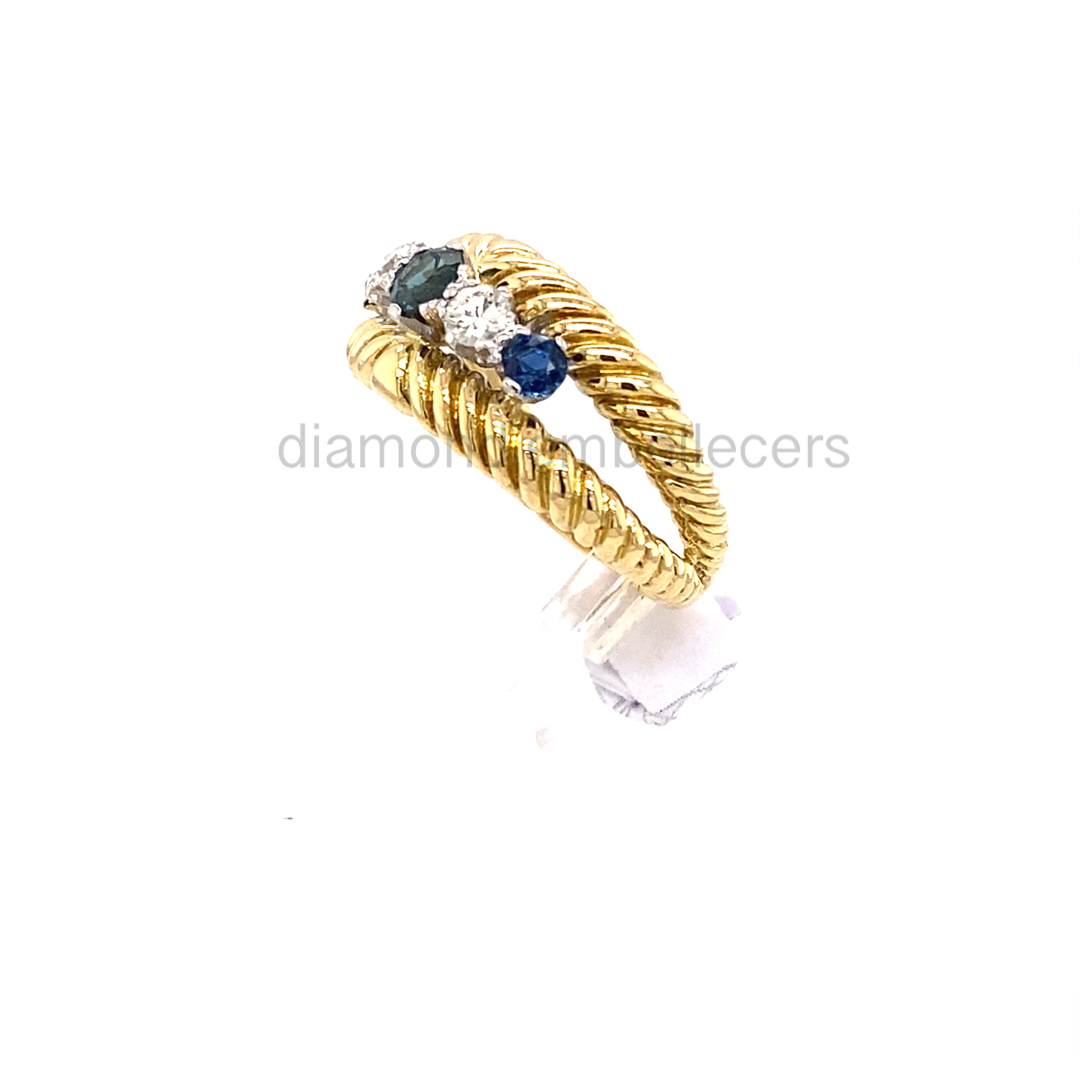 18K Yellow Gold Natural Diamond Ring - Image 3