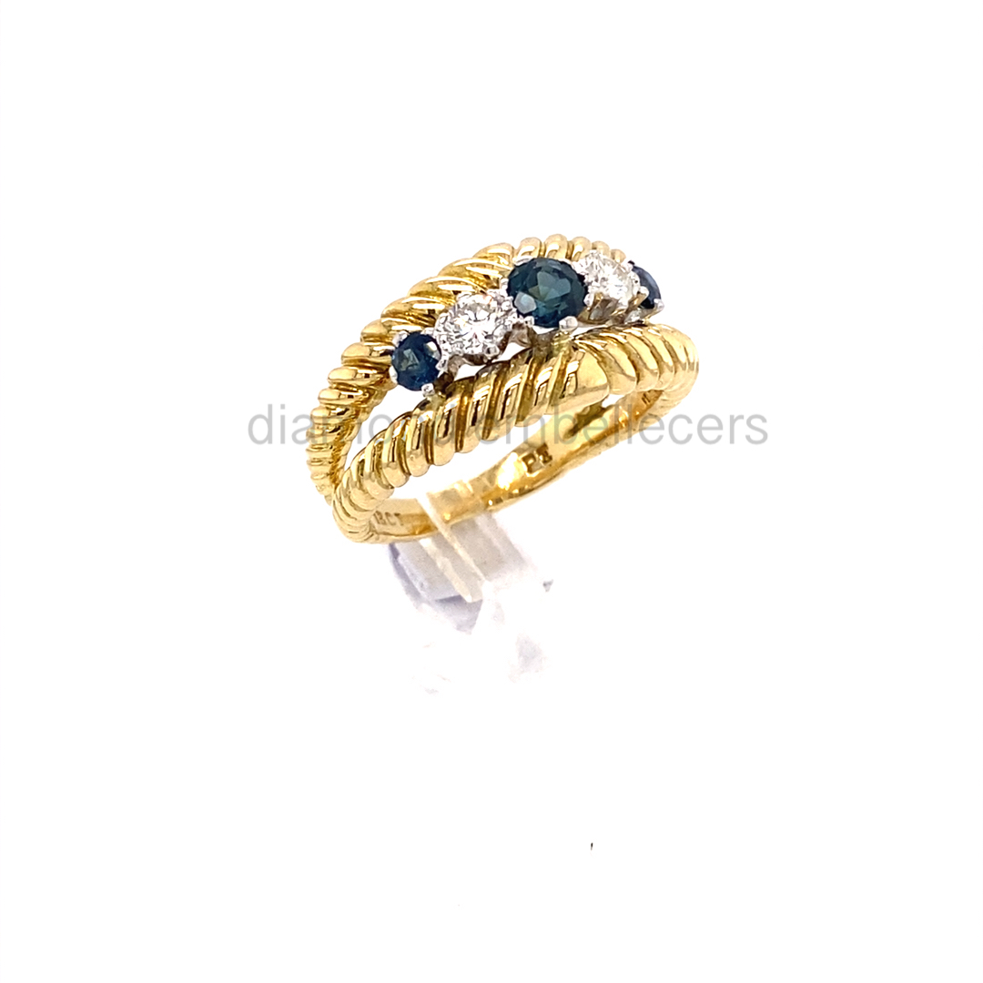 18K Yellow Gold Natural Diamond Ring - Image 4